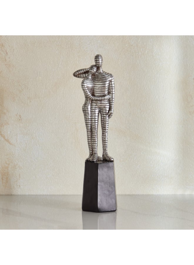 Home Box Polyresin Human Couple Figurine - Silver - Image 1